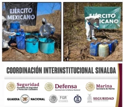 Grupo Interinstitucional asegura 9 laboratorios en Culiacán, Cosalá y Mocorito