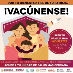 Exhorta Gobierno de Sonora a vacunarse contra la influenza y covid-19