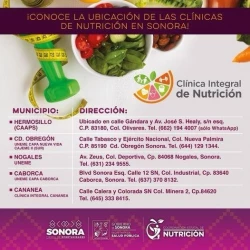 Promueve Gobierno de Sonora alimentación saludable y clínicas gratuitas de nutrición