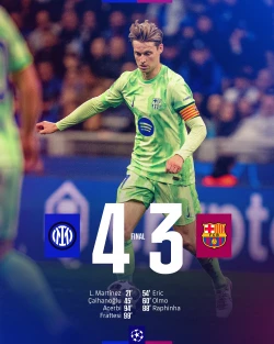 Cae en Semifinales el equipo Culé ante Inter de Milán