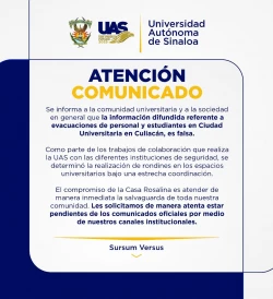 UAS desmiente supuestas evacuaciones de las instalaciones en Culiacán