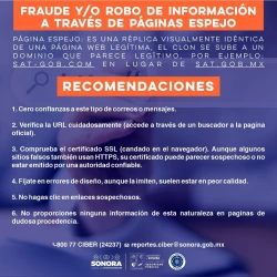 Alerta Gobierno de Sonora por páginas espejo para cometer fraude