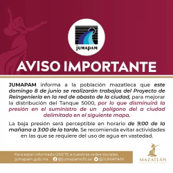 Trabajos en el Tanque 5000 causarán baja presión en Mazatlán