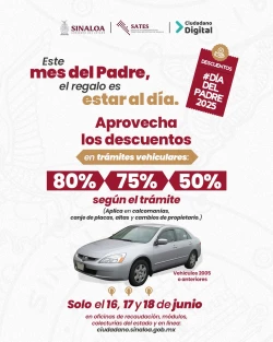 Programa de descuentos del SATES con motivo del Día del Padre
