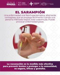 Gobierno de Sonora invita a vacunarse contra el sarampión