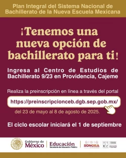 Tiene Cajeme nueva opción de bachillerato: SEC