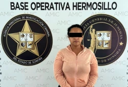 Capturan a mujer con orden de aprehensión vigente por delito contra la salud en Hermosillo