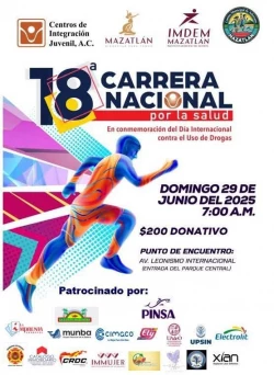 CIJ Mazatlán invita a participar a la ciudadanía en la Carrera Nacional por la Salud