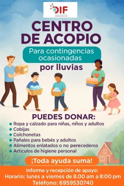 DIF Escuinapa ha activado su centro de acopio e invita a la población a sumarse