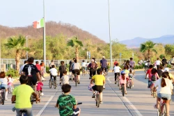 Un éxito la rodada en el malecón de Badiraguato; el Ayuntamiento impulsa la convivencia familiar