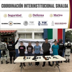 Grupo Interinstitucional detiene a 5 civiles con armamento en Culiacán