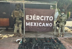 Ejército Mexicano localiza e inhabilita 15 puntos con material diverso para la elaboración de droga sintética en Sinaloa