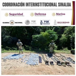 Grupo Interinstitucional localiza campamento y asegura armamento en Badiraguato