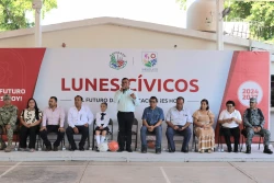 Encabeza alcalde Jorge Bojórquez emotivo Lunes Cívico en la escuela “El Tigre”
