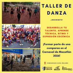 Dará inicio el Taller de Danza  “Rumbo al Carnaval” para jóvenes El Walamo
