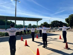 Cadetes de Policía se entrenan en vialidad para reforzar su formación en Cajeme