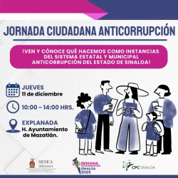 En Mazatlán se llevará a cabo la primera Jornada Ciudadana Anticorrupción