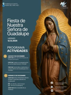 Parroquia Santa María del Mar de Mazatlán convoca a la comunidad a las fiestas de la Virgen de Guadalupe