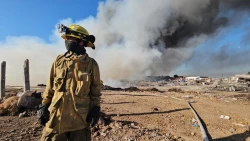 Incendio de gran magnitud consume basurón clandestino en el Campo El 10