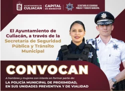 Abren convocatoria  en Culiacán para 400 nuevos policías 