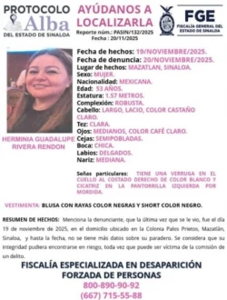 Investigación por la desaparición de esposa de periodista de Mazatlán lo atrajo la semana pasada la FGR
