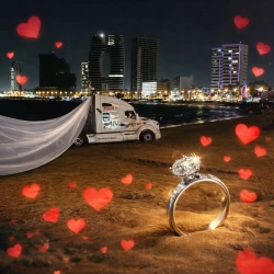 Por una romántica propuesta de matrimonio, trailero se mete con todo y la unidad a la playa de Mazatlán y termina detenido