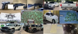 Operativos coordinados dejan aseguramientos de armas, droga y vehículos robados en Sonora