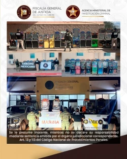 AMIC y fuerzas federales aseguran 41 máquinas tragamonedas en Sonora