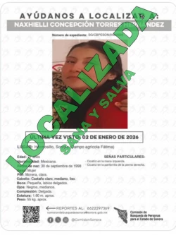 Localizan con vida a joven reportada como desaparecida en Hermosillo