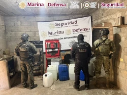 Autoridades Federales detienen a cuatro personas y aseguran un laboratorio clandestino en Sinaloa