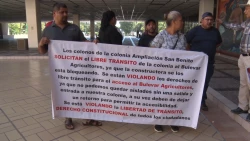 Vecinos de la Ampliación San Benito exigen libre tránsito al bulevar Agricultores
