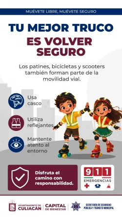 Promueve la SSPyTM medidas de prevención en usuarios de patines y patinetas