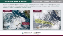 Tormenta “Fausto” evolucionará a huracán en las próximas horas