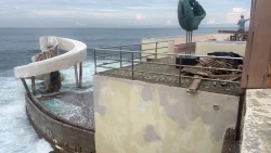 Por el fuerte oleaje se han retrasado los trabajos en la Carpa Olivera de Mazatlán