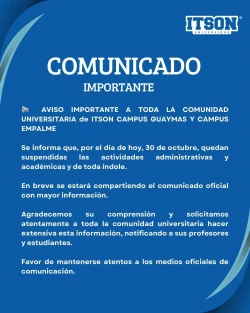Suspende ITSON actividades en campus Guaymas y Empalme por condiciones meteorológicas